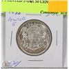 Image 1 : 1945 CANADIAN POINTED 5 GVI 50 CENT COIN