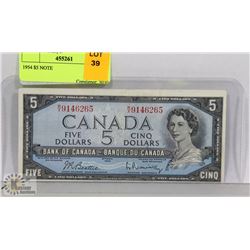 1954 CANADIAN $5 NOTE