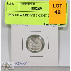 1905 CANADIAN EDWARD VII 5 CENT COIN