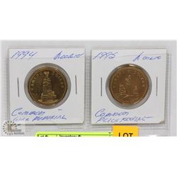 1994, 1995 CANADIAN COMMEMORATIVE LOONIES