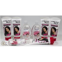 LOT OF HAIR AND SKIN PRODUCTS.