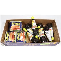 LOT OF SPAM AND MAGGI SAVOR CHILIMANSI LIQUID