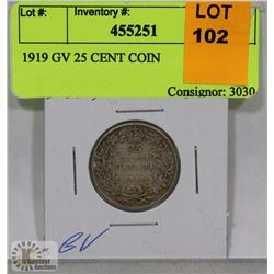 1919 GV 25 CENT COIN