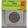Image 1 : 1947 STRAIGHT 7' GVI 50 CENT COIN