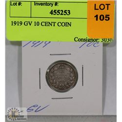 1919 GV 10 CENT COIN