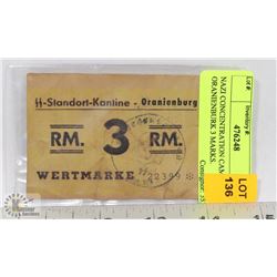 NAZI CONCENTRATION CAMP ORANIENBURK 3 MARKS.