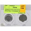 Image 1 : GERMAN NAZI COINS WITH SWAZTIKA -1 PFENNING 1944 &