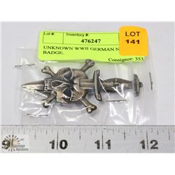 UNKNOWN WWII GERMAN NAZI BADGE.