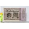 Image 1 : 1923 GERMAN BANKNOTE 100,000 MARK.