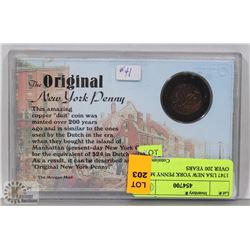 1747 USA NEW YORK PENNY MINTED OVER 200 YEARS