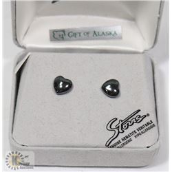 GENUINE HEMATITE EARRINGS FROM ALASKA.