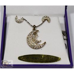 AUSTRIAN CRYSTAL NECKLACE AND EARRINGS.