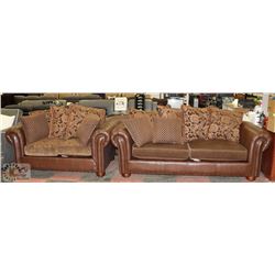 NEW UPHOLSTERED FLORAL SOFA  L- 89"  W/LOVESEAT