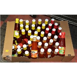 LARGE FLAT OF ASSORTED SAUCES INCLUDING BANANA