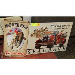 LOT OF 2 METAL ADVERTISING SIGNS