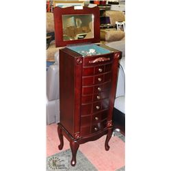 QUEEN ANN STYLED SEVEN DRAWER JEWELLERY CHEST