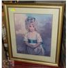 Image 1 : LARGE FRAMED & MATTED PORTRAIT  OF A GIRL.