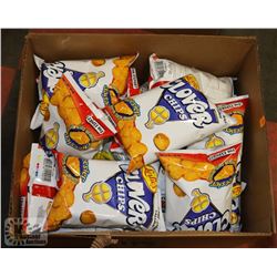 LARGE BOX OF ASSORTED CLOVER CHIPS, ON CHOICE