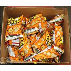LARGE BOX OF BBQ FLAVOUR JACK N JILL POTATO CHIPS