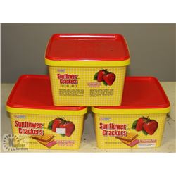 LOT OF 3 STRAWBERRY FLAVOURED SUNFLOWER CRACKERS