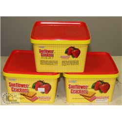 LOT OF 3 STRAWBERRY FLAVOURED SUNFLOWER CRACKERS