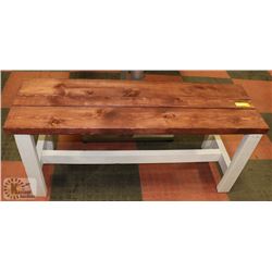 STAINED FARM BENCH 45" X 14" X 19"