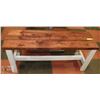 Image 1 : STAINED FARM BENCH 45" X 14" X 19"