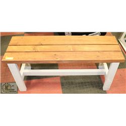STAINED FARM BENCH 45" X 14" X 19"