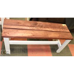STAINED FARM BENCH 45" X 14" X 19"