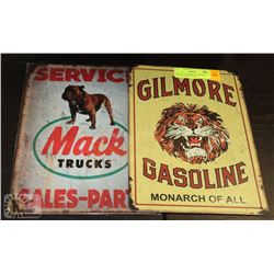 LOT OF 2 GILMORE GASOLINE & MACK TRUCKS 12"X8"