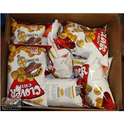 BOX OF BBQ FLAVOURED CLOVER CHIPS