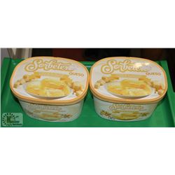 LOT OF 2 SORBETERO CHEESE FLAVOURED FROZEN DESSERT