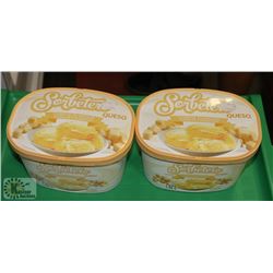 LOT OF 2 SORBETERO CHEESE FLAVOURED FROZEN DESSERT