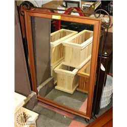 LARGE MIRROR FRAMED WITH SOLID CHERRY STAINED WOOD