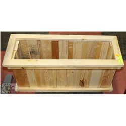 STAINED PINE PLANTER 27" X 11" X 12" ON CHOICE