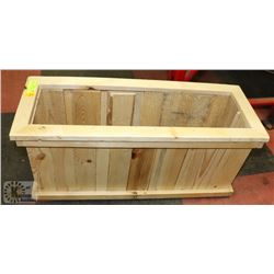 STAINED PINE PLANTER 27" X 11" X 12" ON CHOICE
