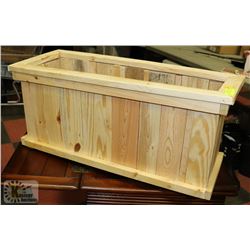 STAINED PINE PLANTER 27" X 11" X 12" ON CHOICE