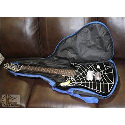 ROCKER GUITAR BLACK ELECTRIC WITH SOFT CASE