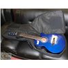 Image 1 : AUSTIN GUITAR PICK UP BLUE ACOUSTIC WITH SOFT CASE