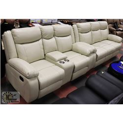 NEW SALEM WHITE GENIUNE LEATHER 2 PIECE