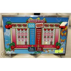 CHERRY BLOSSOM SLOT MACHINE GLASS FRONT.