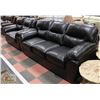 Image 1 : NEW BLACK PLUSH LEATHERETTE SOFA 88" W/LOVESEAT