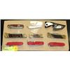 Image 1 : 9 ASSORTED FOLDING POCKET KNIVES AND SWISS ARMY