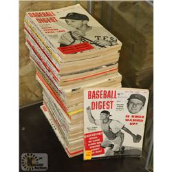 VINTAGE BASEBALL DIGEST 1955 AND NEWER MAGAZINES.