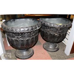 2 ORNAMENTAL PATIO POTS 21" HIGH