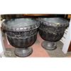 Image 1 : 2 ORNAMENTAL PATIO POTS 21" HIGH