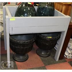 RAISED GREY PLANTER 39"X24"X35".