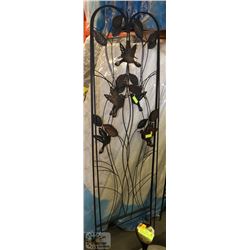 3 METAL GARDEN STANDS 81" TALL DECORATED WITH