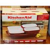 Image 1 : NEW KITCHENAID 5-PC STONEWARE SET, RED -