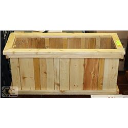 STAINED PINE PLANTER 28"X11"X12"
